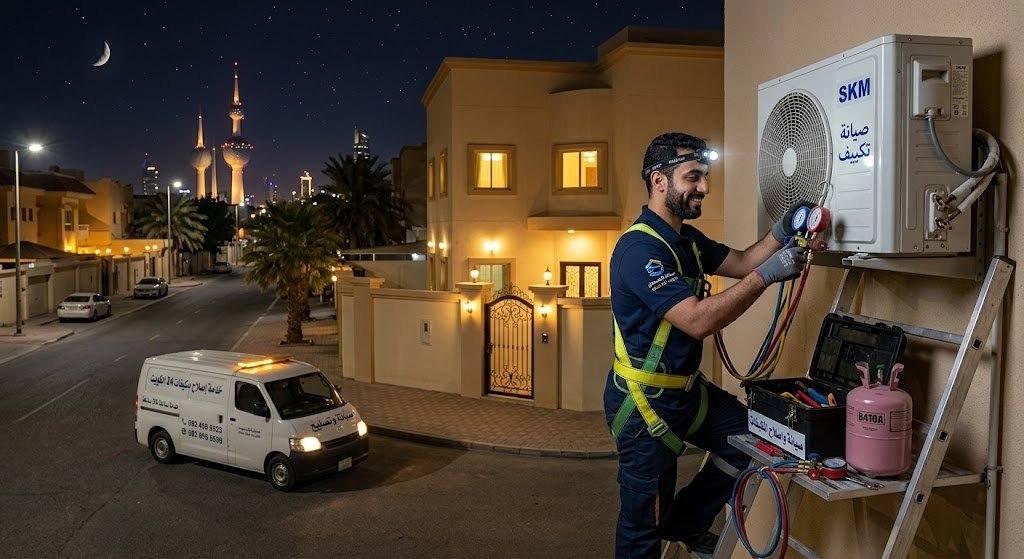 فني تكييف منازل الكويت صيانة وتصليح مكيفات 24 ساعة | خدمة فورية ومضمونة